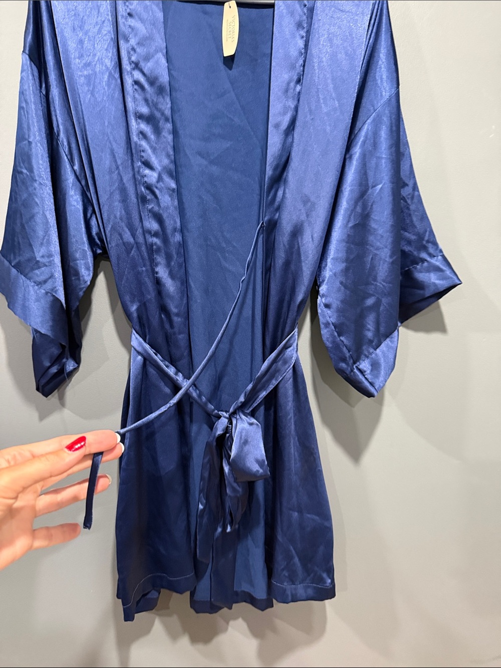 Victoria's Secret Royal Blue Satin Kimono Robe - Picture 4 of 8